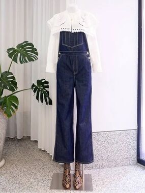 Eve Dark Blue Denim Jumpsuit Overalls